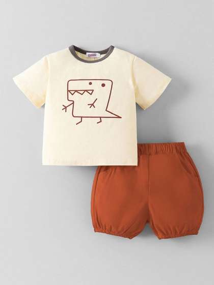 Hopscotch Boys Printed
                    T-shirt with Shorts