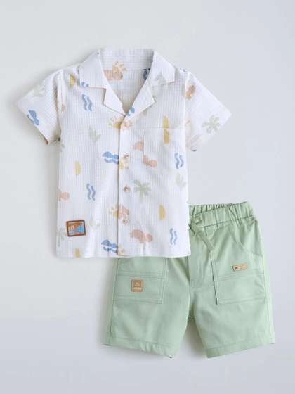 Hopscotch Boys Printed
                    Shirt with Shorts