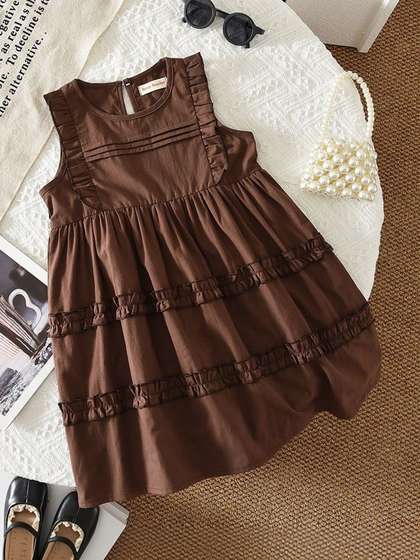INCLUD Girls Ruffled
                      Cotton Dress