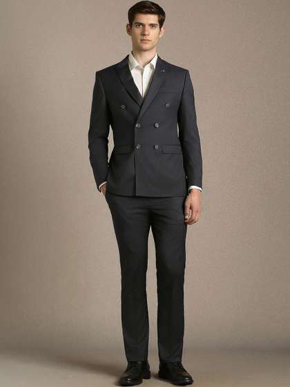 Louis Philippe
                        Peaked Lapel Slim Fit 2 Piece Blazer And
                        Trousers Suits