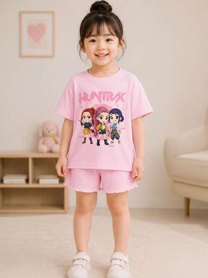 YK Girls Printed
                    T-shirt