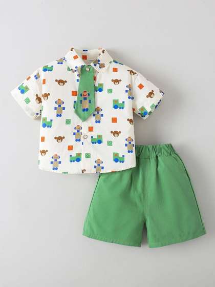 Hopscotch Boys Printed
                    Shirt with Shorts