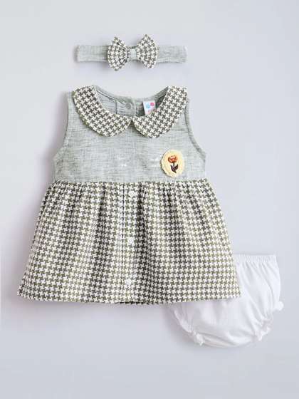 Hopscotch Print Peter
                    Pan Collar A-Line Dress