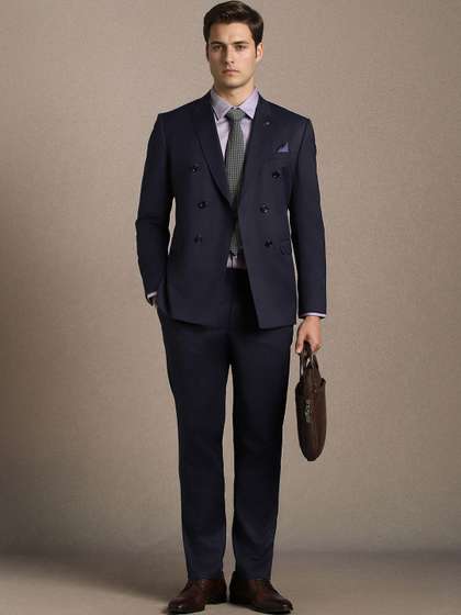 Louis Philippe
                          Peaked Lapel Slim Fit 2 Piece Blazer and
                          Trousers Suits