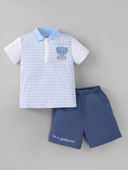Hopscotch Boys Checked
                      T-shirt with Shorts