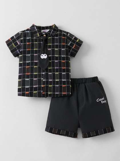 Hopscotch Boys Checked
                    Shirt with Shorts