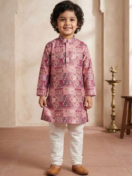 Aj DEZInES Boys Ethnic
                    Motifs Printed Regular Kurta with Pyjamas