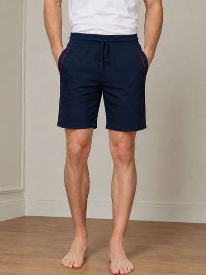 The Roadster
                        Lifestyle Co Cotton Mid-Rise Lounge Shorts With
                        Side Pocket