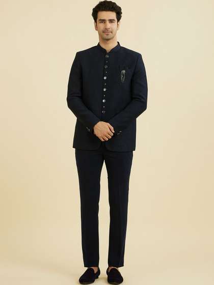 Manyavar Self Design
                        Mandarin Collar Jodhpuri Suit