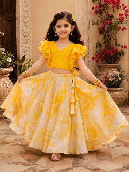 KALINI Girls
                      Semi-Stitched Lehenga &