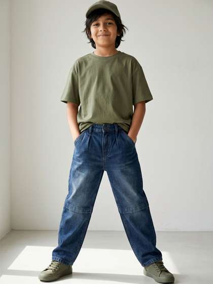 TALES & STORIES Boys
                    Straight Fit Mid-Rise Light Fade Jeans