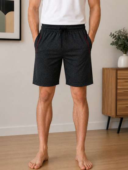 The Roadster
                        Lifestyle Co Cotton Mid-Rise Lounge Shorts With
                        Side Pocket