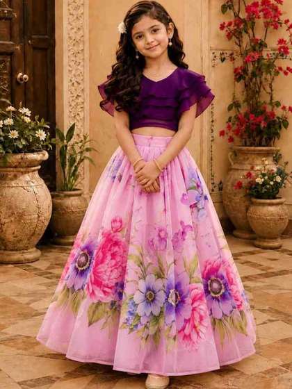 KALINI Girls Tie and Dye
                    Ready to Wear Lehenga &