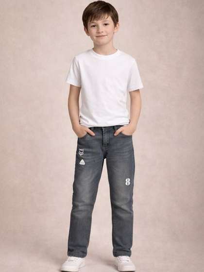 Gini and Jony Boys Slim
                    Fit Mid-Rise Light Fade Jeans