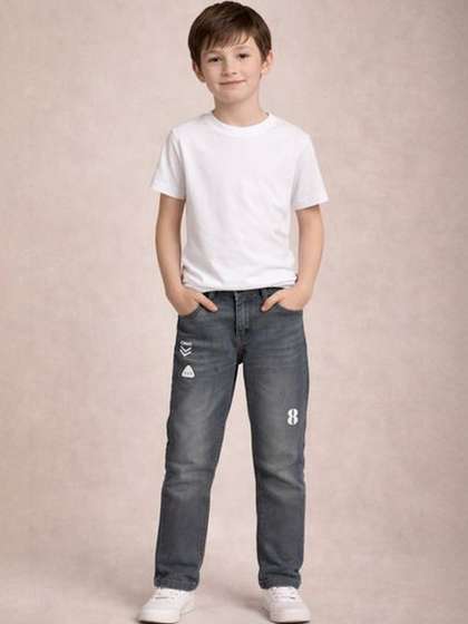 Gini and Jony Boys Slim
                    Fit Mid-Rise Light Fade Jeans