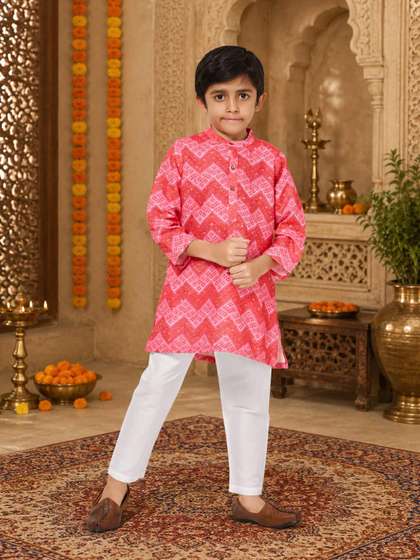 VIKRI By Khushboo Parekh
                    Boys Ethnic Motifs Printed Regular Pure Cotton Kurta
                    with Pyjamas