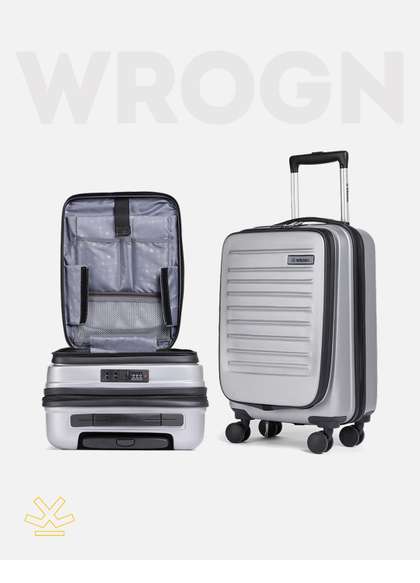 WRONG Textured Hard
                        Cabin Suitcase Trolley Bag- 50L