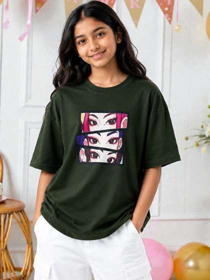 KEESOR Girls Printed
                    T-shirt