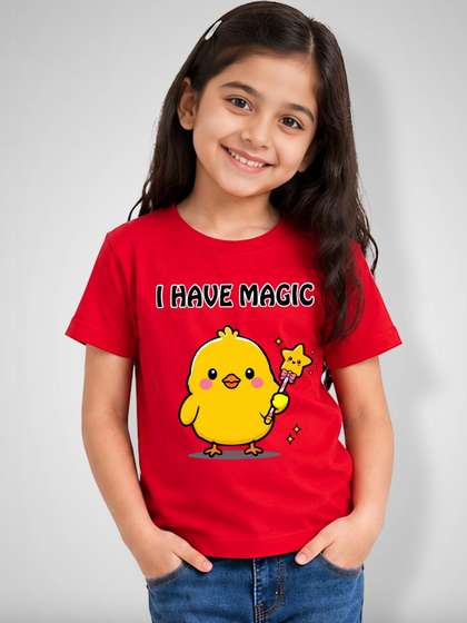 DOODLEBERRY Girls
                    Graphic Printed Cotton T-shirt