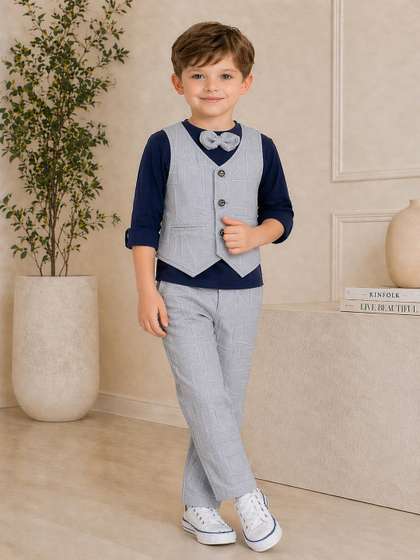 Ninas BoysSelf Design
                    3-Piece Partywear Suit With Bow Tie