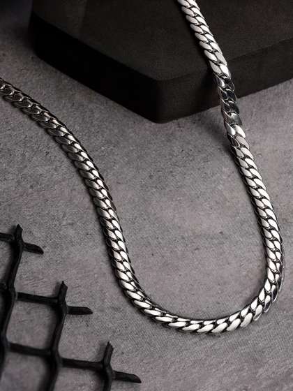 Jewelor Men Four Sided
                      Grinding Silver platted Chain