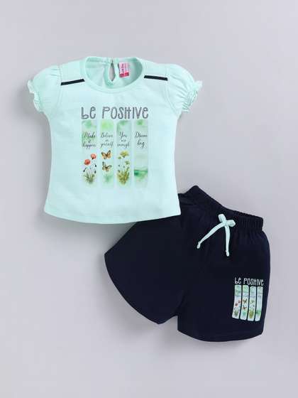 NEON Girls Printed
                      T-shirt with Shorts