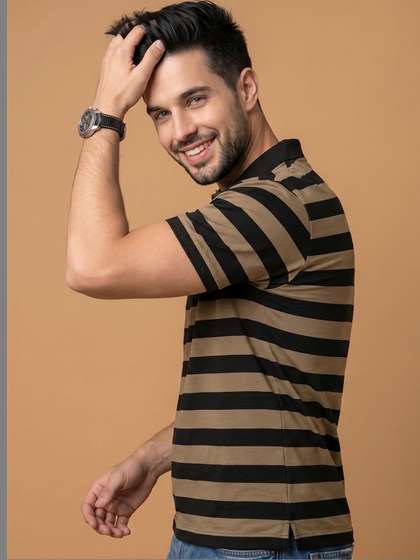Kook N Keech Men Striped Polo Collar T-shirt