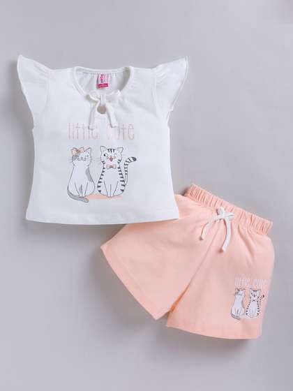 NEON Girls Printed
                      T-shirt with Shorts