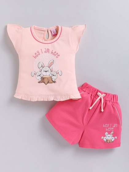 NEON Girls Printed
                    T-shirt with Shorts