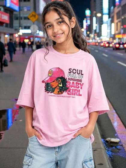 KEESOR Girls Printed
                    T-shirt