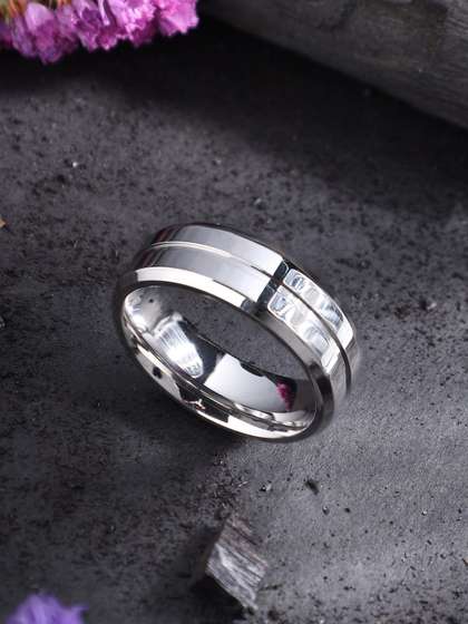 Jewelor Men Single Slot
                    Stainless Steel with Silver Plated Finger Ring