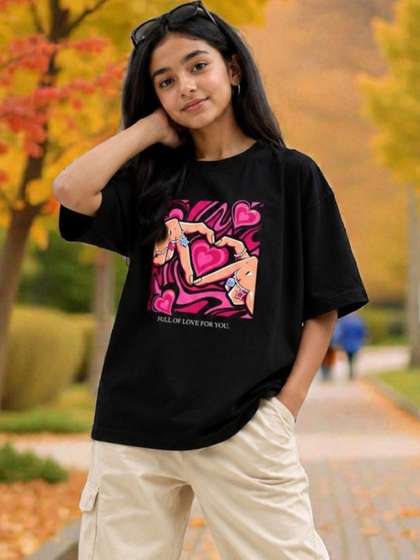 KEESOR Girls Printed
                      T-shirt