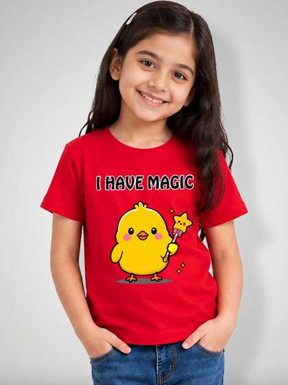 DOODLEBERRY Girls
                      Graphic Printed Cotton T-shirt