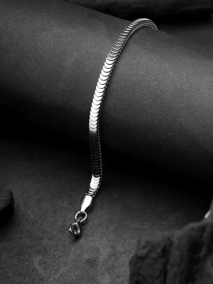 Jewelor Men Multi Layer
                    Sense Design Stainless Steel Silver Plated Bracelet
