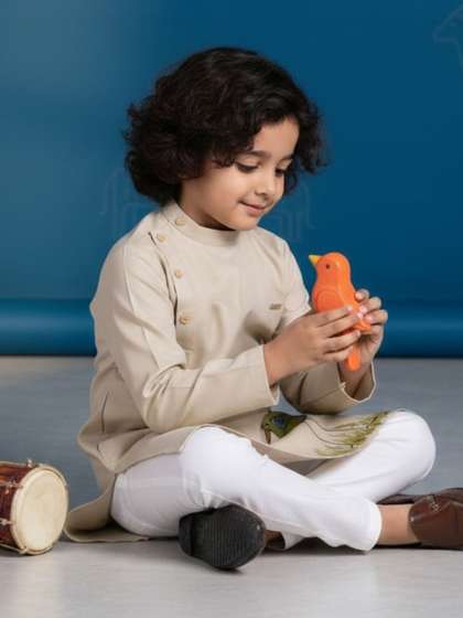 KALINI Boys Ethnic
                    Motifs Printed Regular Kurta with Pyjamas