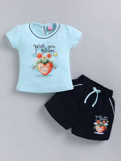 NEON Girls Printed
                    T-shirt with Shorts
