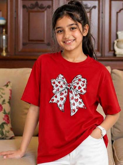 KEESOR Girls Printed
                    T-shirt