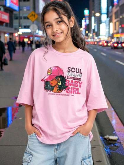 KEESOR Girls Printed
                    T-shirt