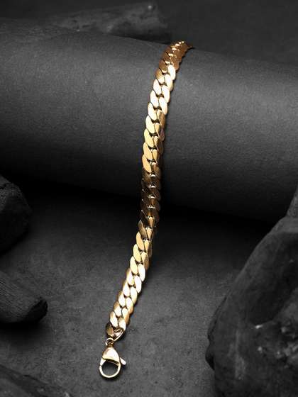 Jewelor Men Cuban Design
                    Wraparound Type Stainless Steel Gold Plated
                    Bracelet