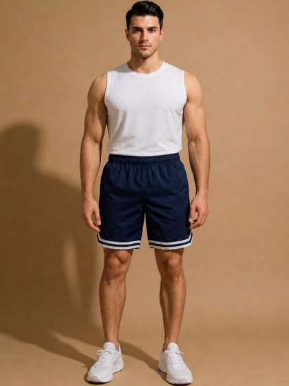 Blissence Men
                        Colourblocked Outdoor Sports Shorts with
                        Technology