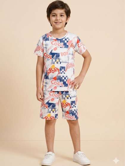 toyific Kids Printed
                    T-shirt with Shorts