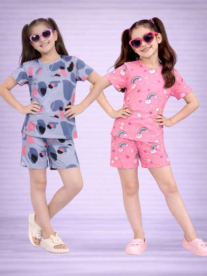LITBABY Girls Printed
                    Short Sleeves Nightdress
