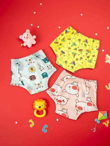 Snugkins Kids Pack Of 3
                    Printed Padded Cotton Potty Training Pants