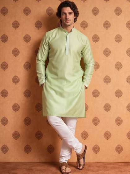 SOURAGYA Men Thread
                        Work Jacquard Kurta