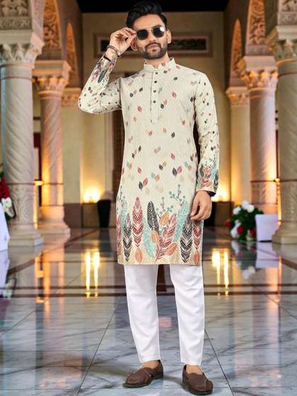 WELL TEX Men Ethnic
                        Motifs Printed Indie Prints Kurta