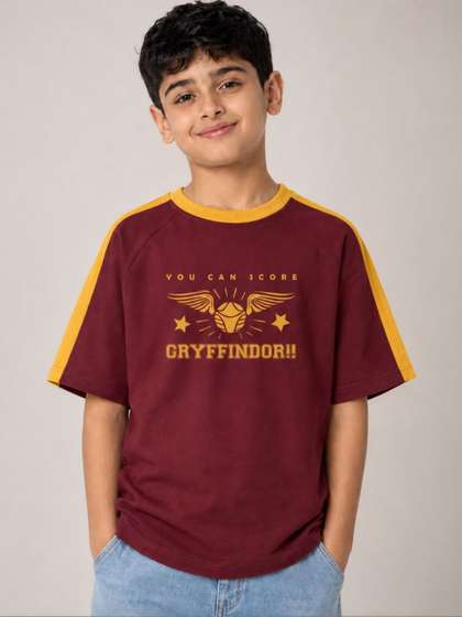 Nap Chief Kids Unisex
                    Harry Potter Gryffindor Printed Raglan Color Block
                    T-Shirt