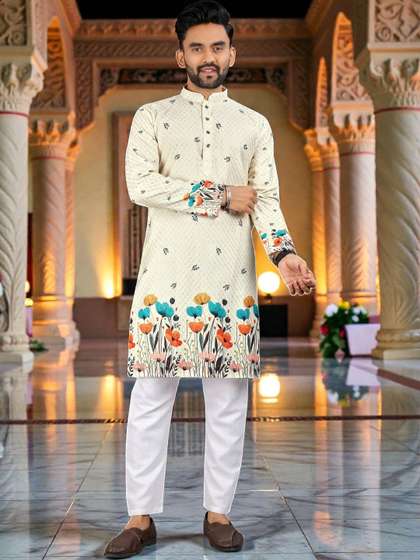 WELL TEX Men Floral
                        Printed Indie Prints Kurta