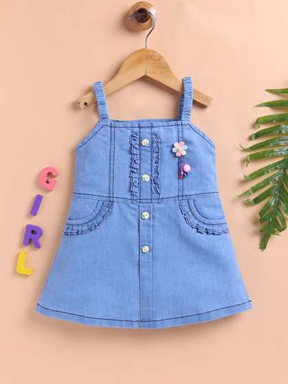 LACKii DOLL Applique
                    Denim A-Line Dress