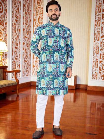WELL TEX Men
                          Ethnic Motifs Printed Indie Prints Kurta