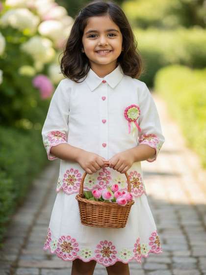 V-Mart Girls T-shirt
                    with Skirt